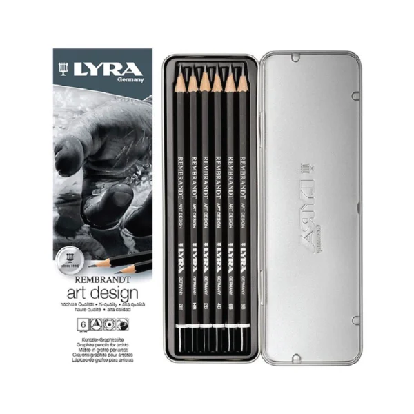 LYRA REMBRANDT ART DESIGN PENCIL SET 6 PCS METAL BOX